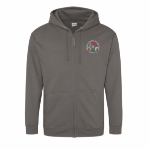 Zip-Hoodie Erwachsener einfarbig (Design 1)