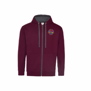 Zip-Hoodie Erwachsener zweifarbig (Design 1)